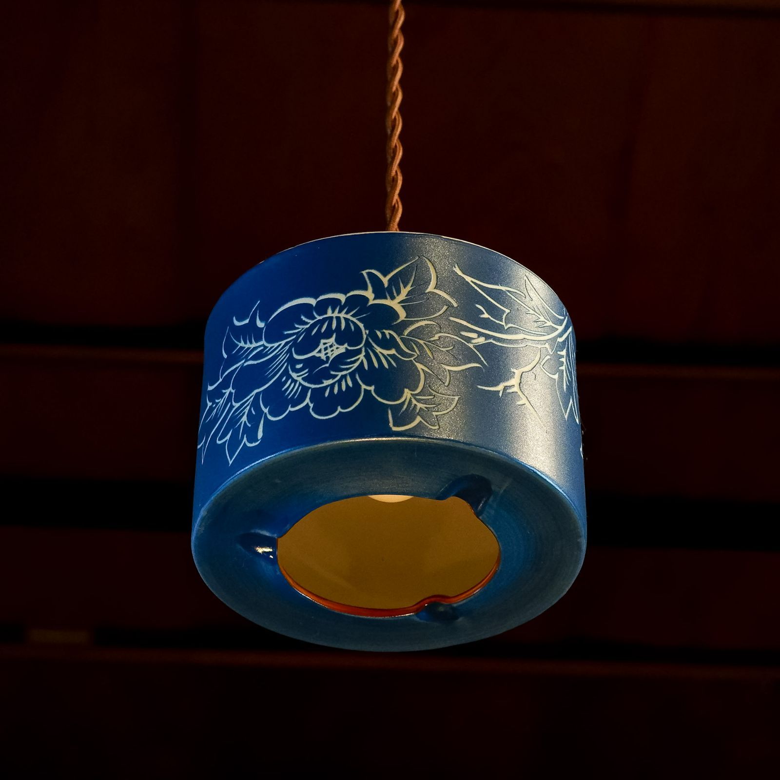 瀬戸焼｜赤津焼｜マット青色｜ペンダントライト