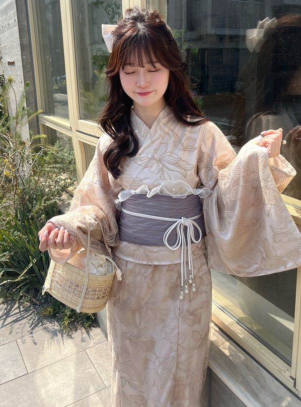 【最安値‼️】3点セット2Wayチュール花柄セパレート浴衣[tu1513] 再入荷 3点セット2Wayチュール花柄セパレート浴衣[tu1513
