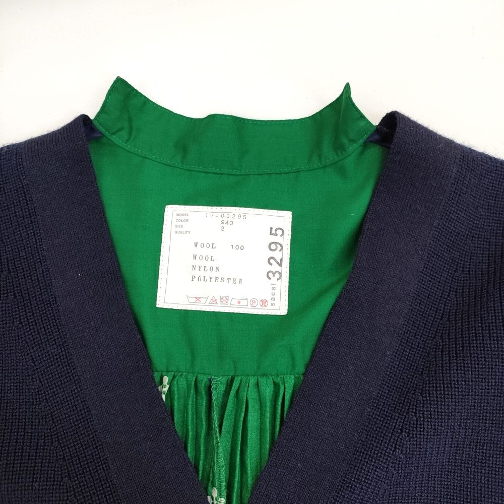 Sacai 17-03295 ドッキング プリーツ 異素材 ペイズリー柄
