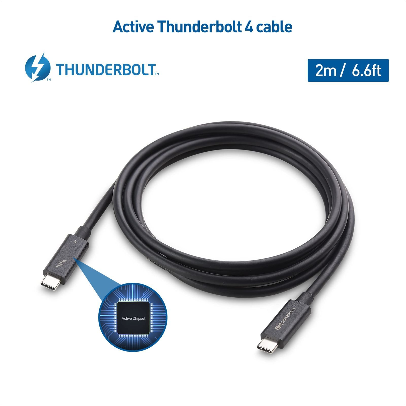 高価値】 Intel Thunderbolt 認証取得Cable Matters ケーブル 2m Active サンダーボ 