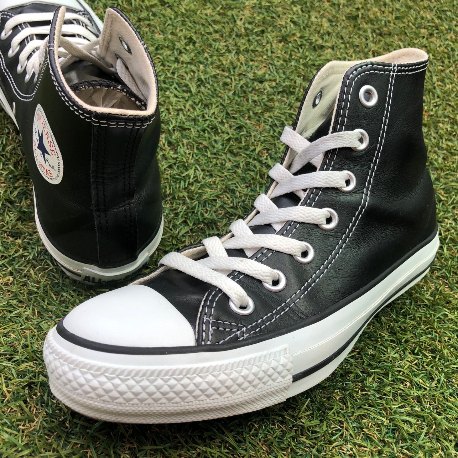 美品23 converse コンバース レザー オールスター HI H332 - Re:shoe