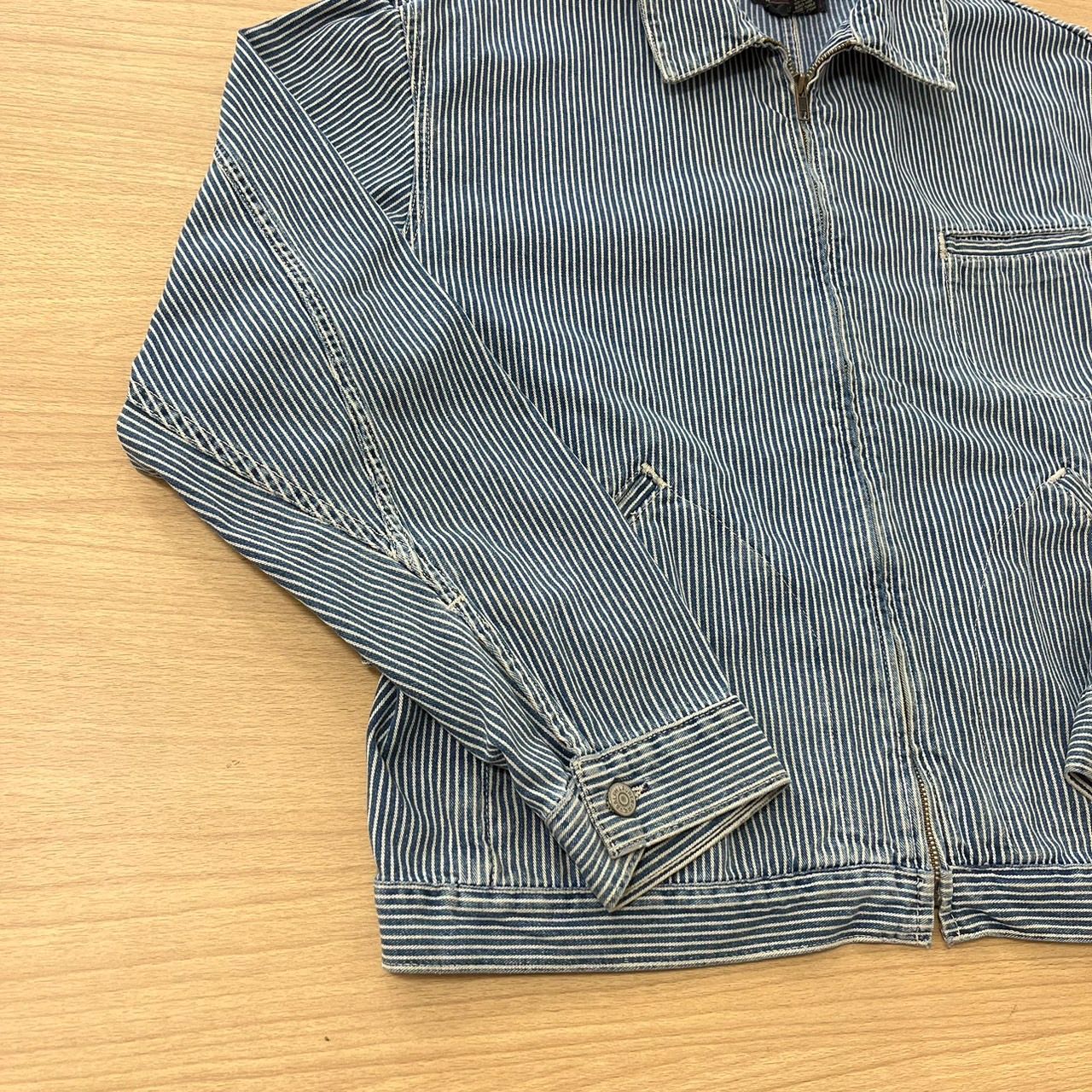 RRL 90年代 三ツ星タグ USA製 ヒッコリーストライプ ジップブルゾン L