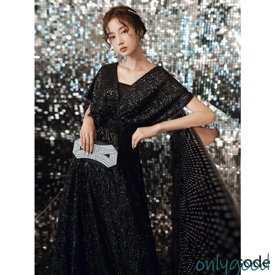 パーティードレス ワンピース ウェディングドレス 結婚式 成人式 パーティー スパンコール Vネック 花嫁ロングドレス お呼ばれ 演奏会