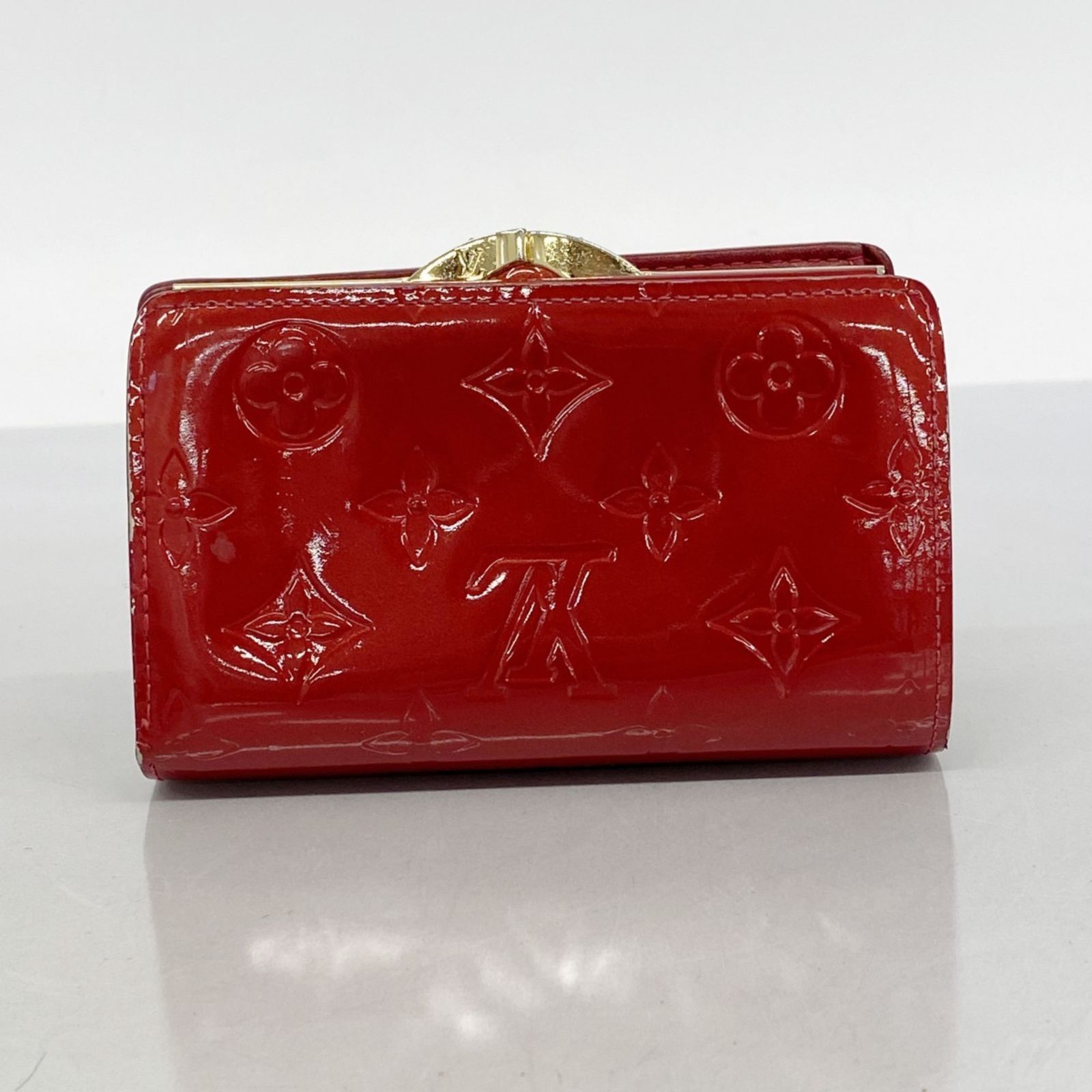 ルイヴィトンLOUISVUITTON三つ折り財布ヴェルニポムダムール