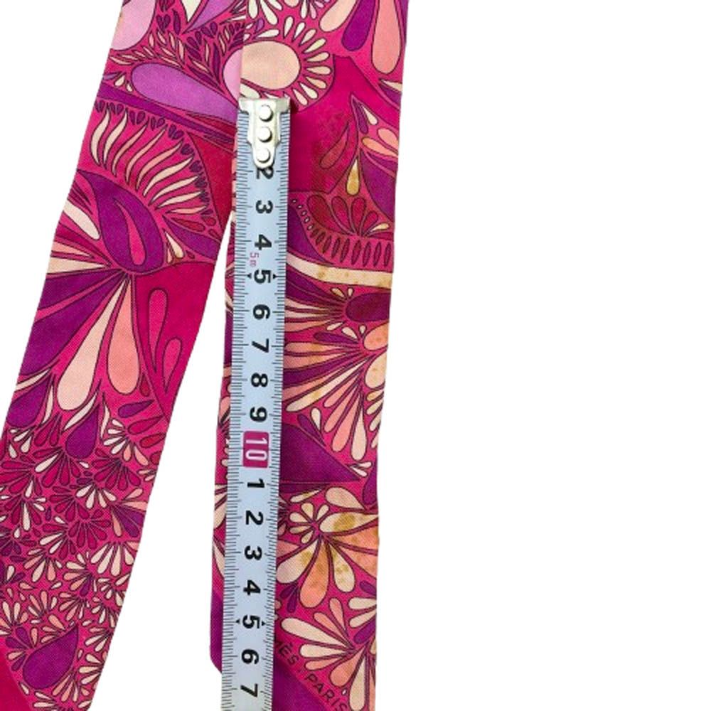 美品✨ エルメス ツイリー スカーフ メキシコの花 ピンク HERMES エルメス MILLEFLEURS DU MEXQUE シルク 100% ツイリー