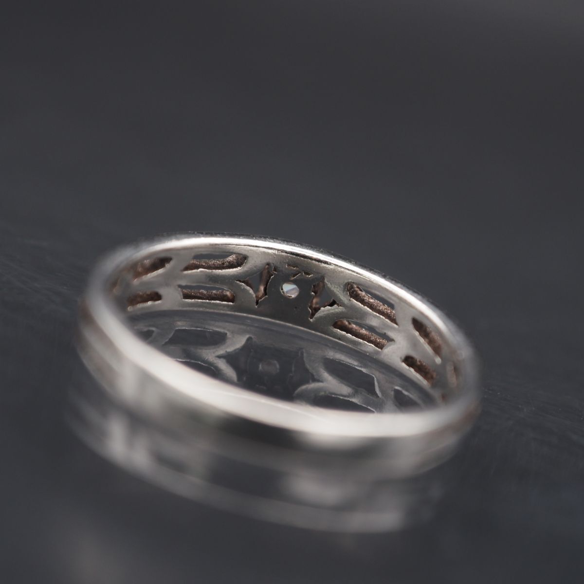 G086 ダイヤモンド風 SV刻印 リング デザイン シルバー 指輪 9号