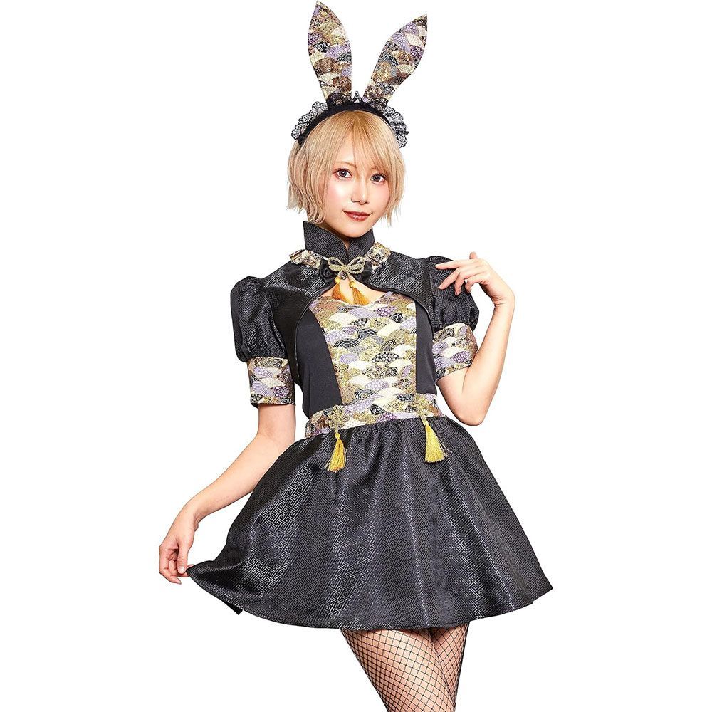 クリアストーン Clearstone コスプレ ハロウィン 和風 うさぎ ハイカラニズム バニーガール レディース フリーサイズ ブラック haikaranism-bunny