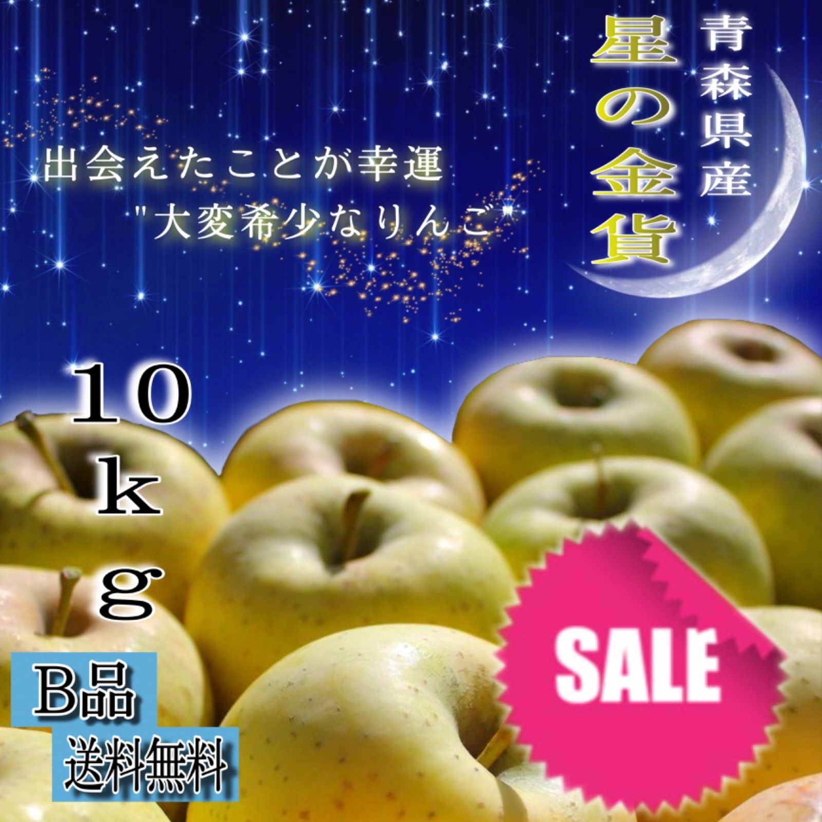 青森県産 星の金貨 りんご【B品10kg】【送料無料】【農家直送】リンゴ ふじ-0