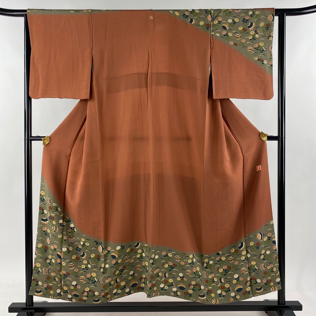 付下げ 身丈155cm 裄丈63cm S 袷 花井幸子 落款 桜 霞 金糸 刺繍