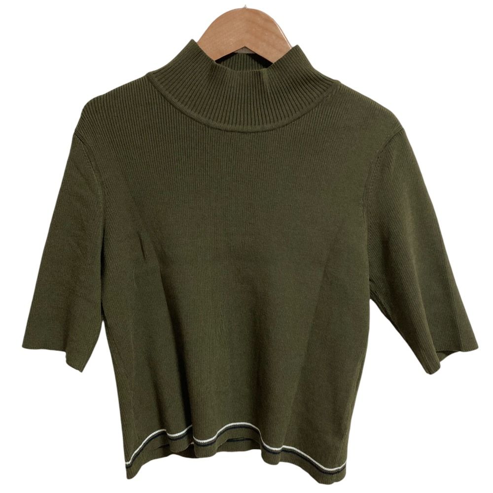 FOXEY NEWYORK フォクシーニューヨーク 花より男子コレクション Knit Assembly Top ニットカットソー 43836 サイズ42 カーキ レディース 古着