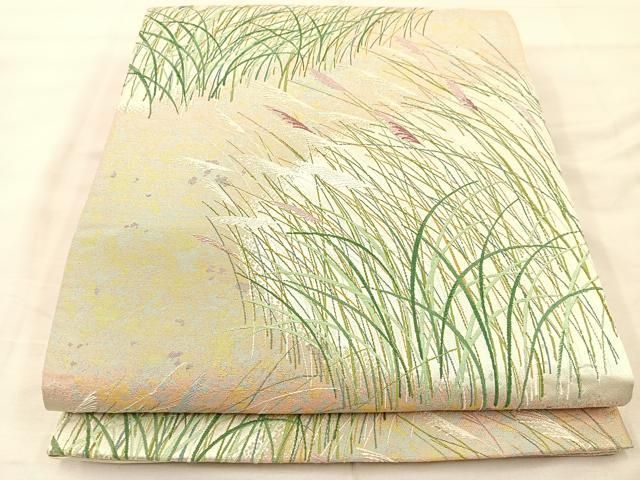 平和屋着物◎六通柄袋帯 唐織 笠の里 正絹 逸品 BAAT9362mz