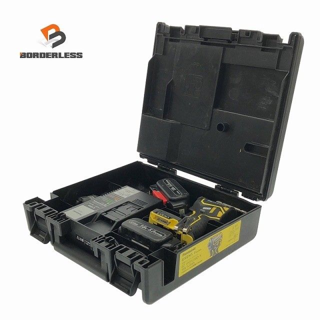 品 Panasonic パナソニック 18V 充電インパクトドライバー EZ1PD1J18D-Y 本体 バッテリー2個 5.0Ah 充電器 パーツ ケース117585