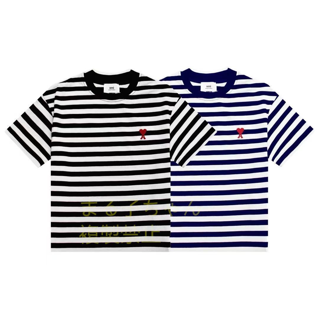 美品！AMI PARIS アミ パリス ストライプ Tシャツ 男女兼用 ペアルック  