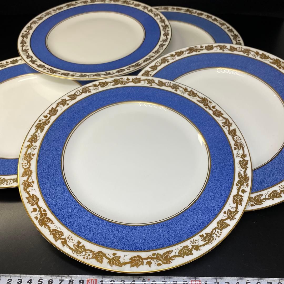 洋3ウェッジウッド ホワイトホールパウダーブルーディナープレート5枚27.5㎝