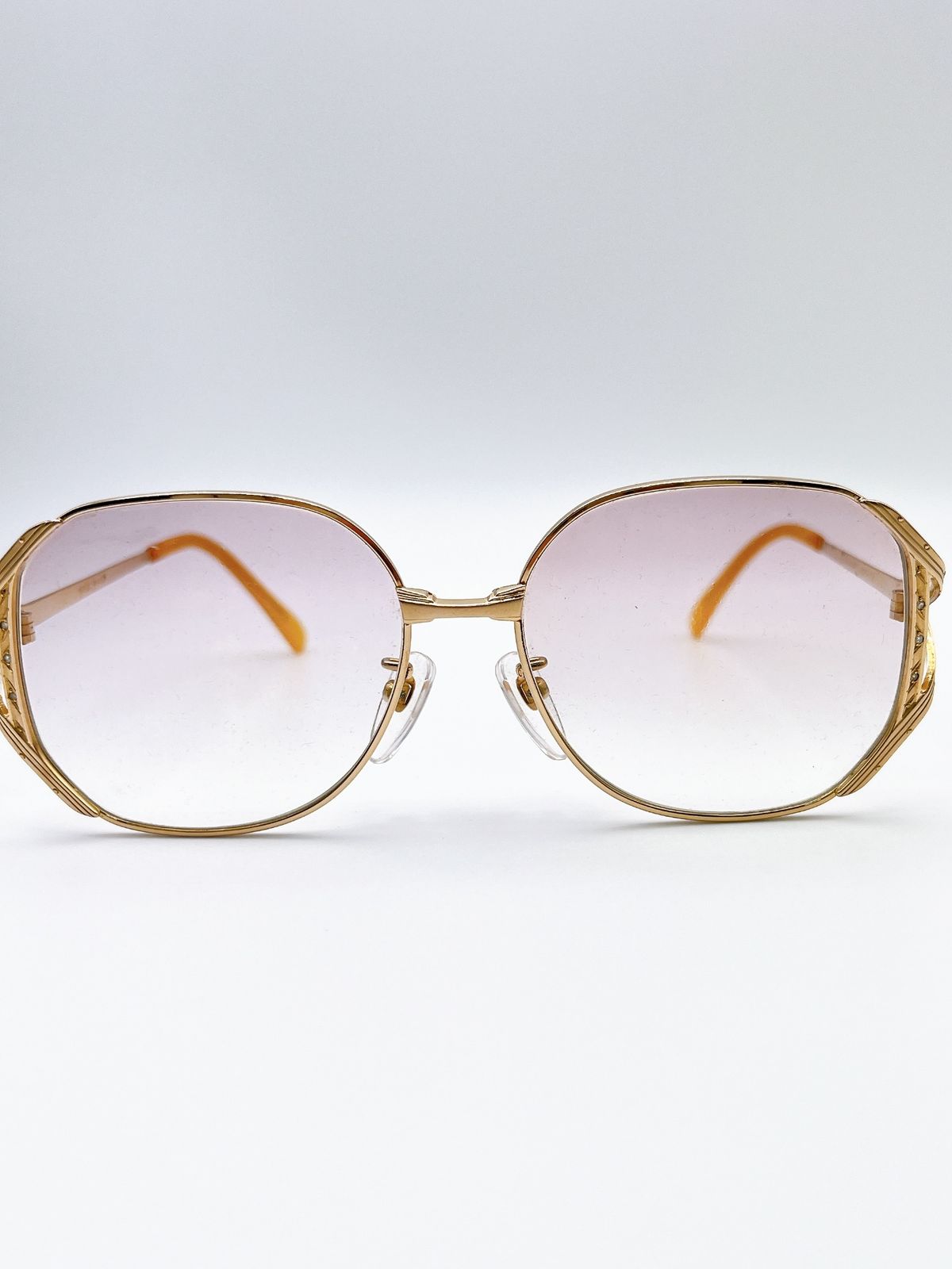 GRES PARIS マダムグレ PM-03 めがね メガネ 度入り眼鏡 フレーム 14KGP ゴールド ラインストーン MT017