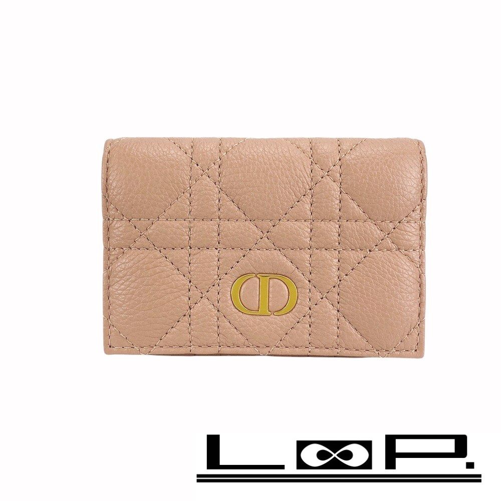 ディオール カログリシン カナージュ 財布 ウォレット レザー ピンク 412431 7