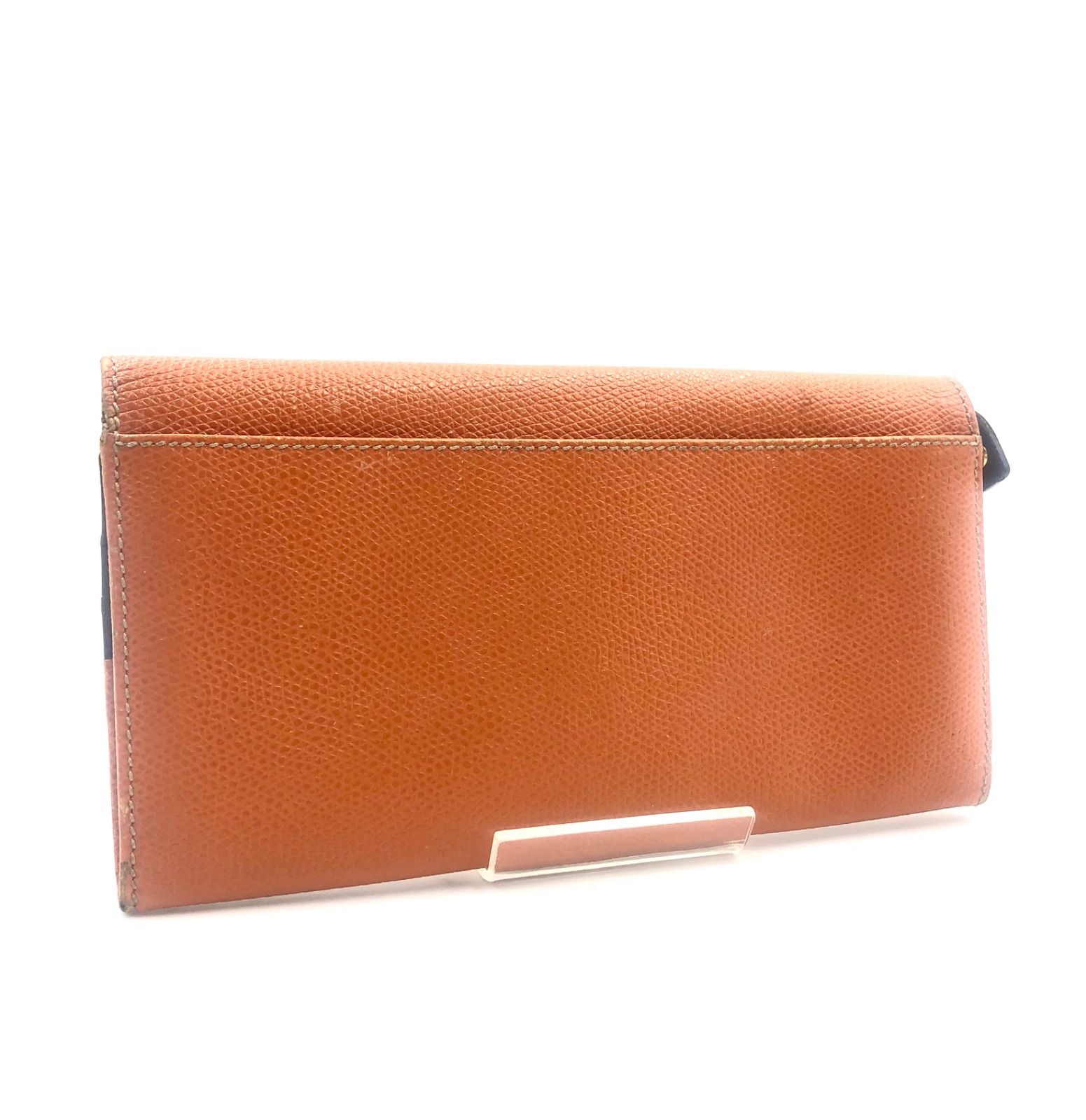 LOEWE】ボストンバッグ アナグラム型押し オレンジ レザー ゴールド