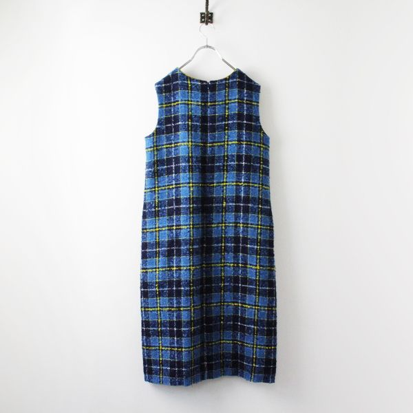 極美品 保管品 2021AW mina perhonen ミナペルホネン za3875 mina perhonen tartan ケープドレス  40/ブルー【2400013282406】 - メルカリ