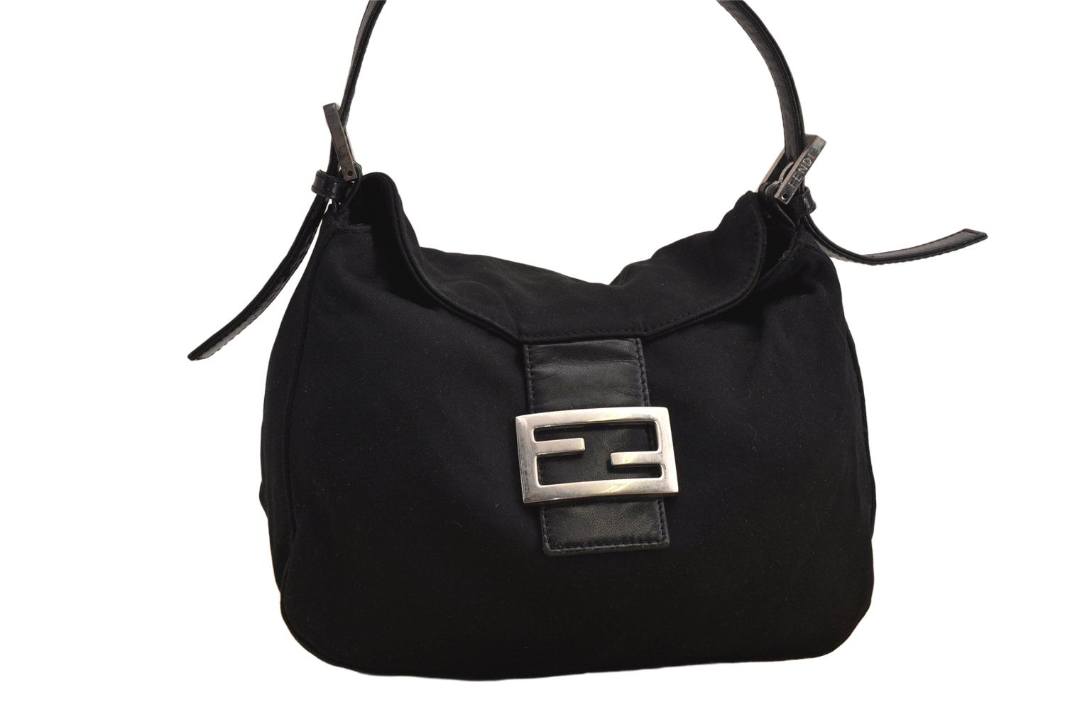 FENDI ブラック ハンドバッグマンマバゲット黒ジャージ