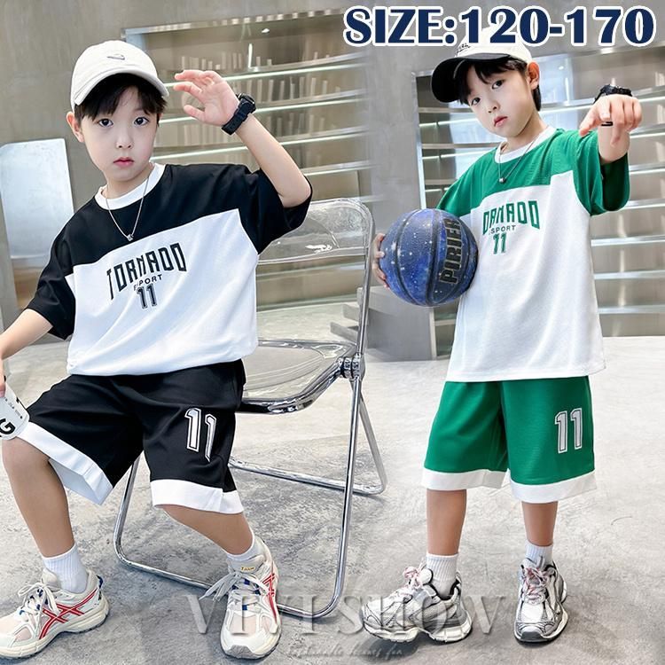 子供服 運動服 男の子 セットアップ パンツセット Tシャツ ショートパンツ 半パンツ 短パンツ スポーツウェア 吸汗速乾 バスケット