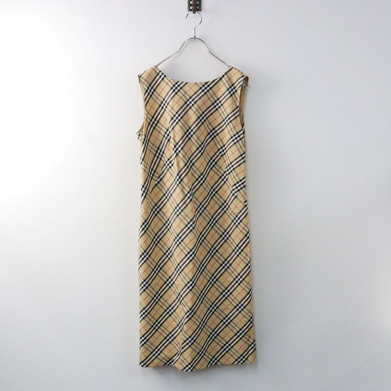 バーバリー ロンドン BURBERRY LONDON ノースリーブ ノバチェック ワンピース 40|ベージュ トップス 2400014379228