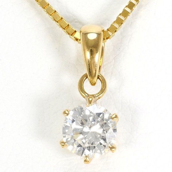 K18YG ネックレス Necklace ダイヤ 約0.36ct SI2 鑑別書 総重量約2.8g 約42cm