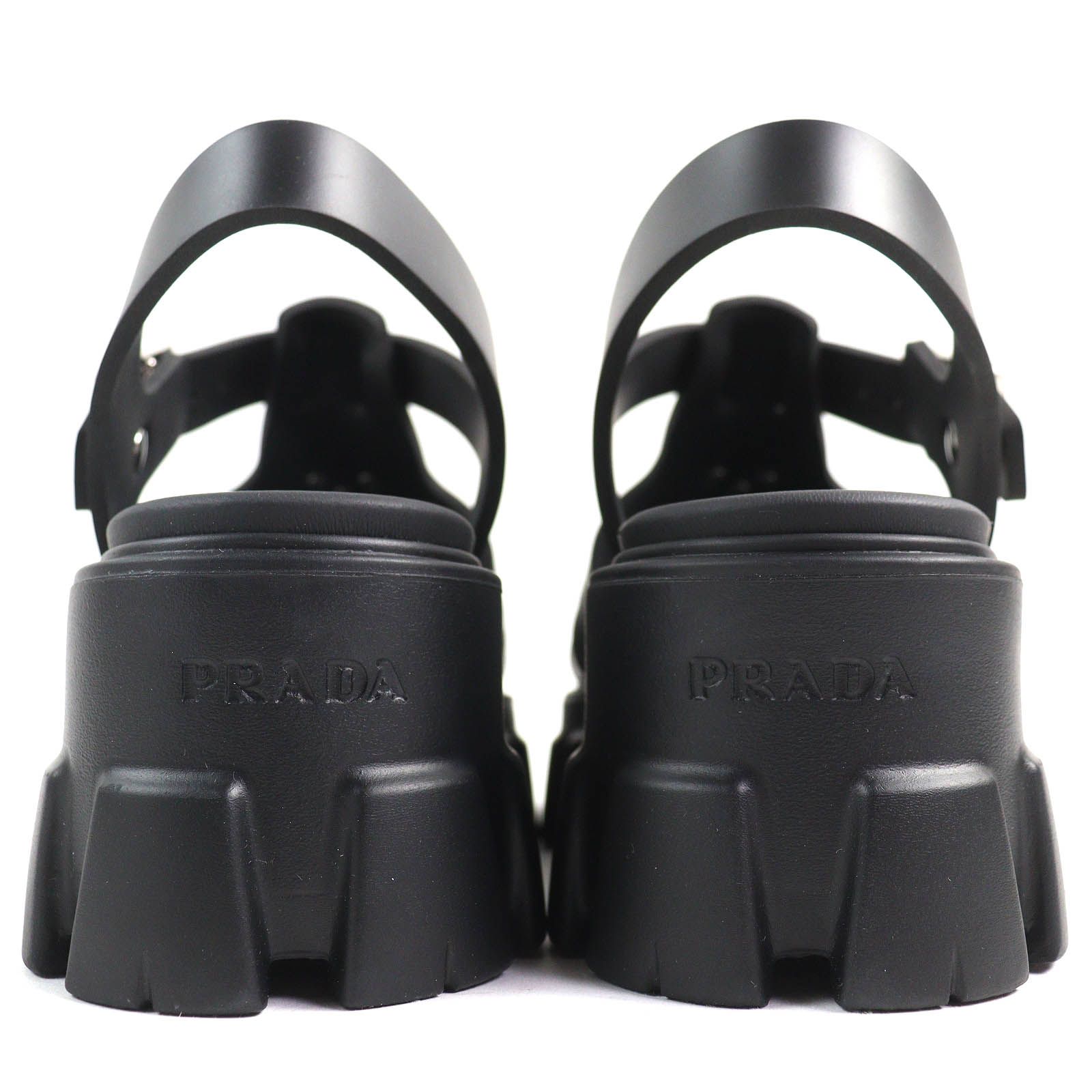 【PRADA】1X853M 三角ロゴ モノリスサンダル 未使用品△PRADA プラダ 1X853M モノリス トライアングルロゴ