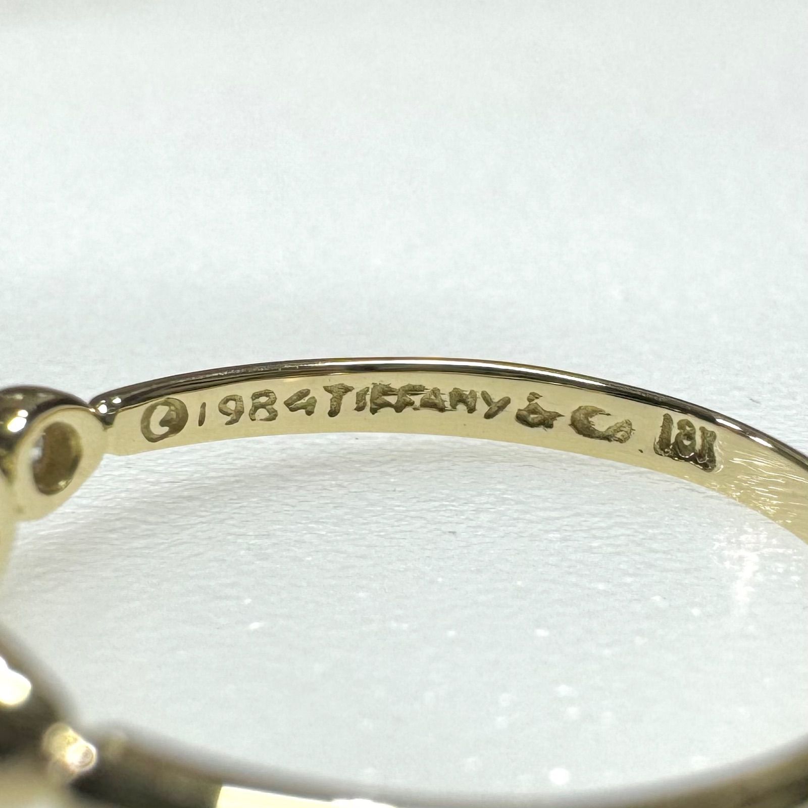 Tiffany &Co. k18 オープンハート ダイヤ リング 2p エルサ ペレッティ 