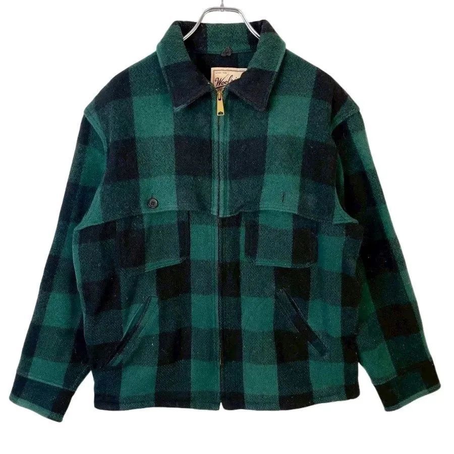 90sUSA製ウールリッチWoolrichジップアップバッファローチェックシャツ 