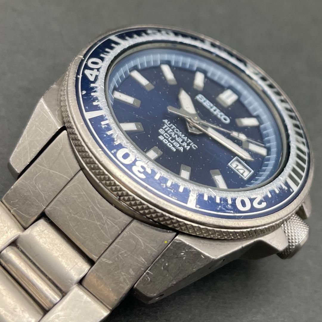 SEIKO 初代ブルーサムライ チタン製ダイバーズウォッチ 自動巻