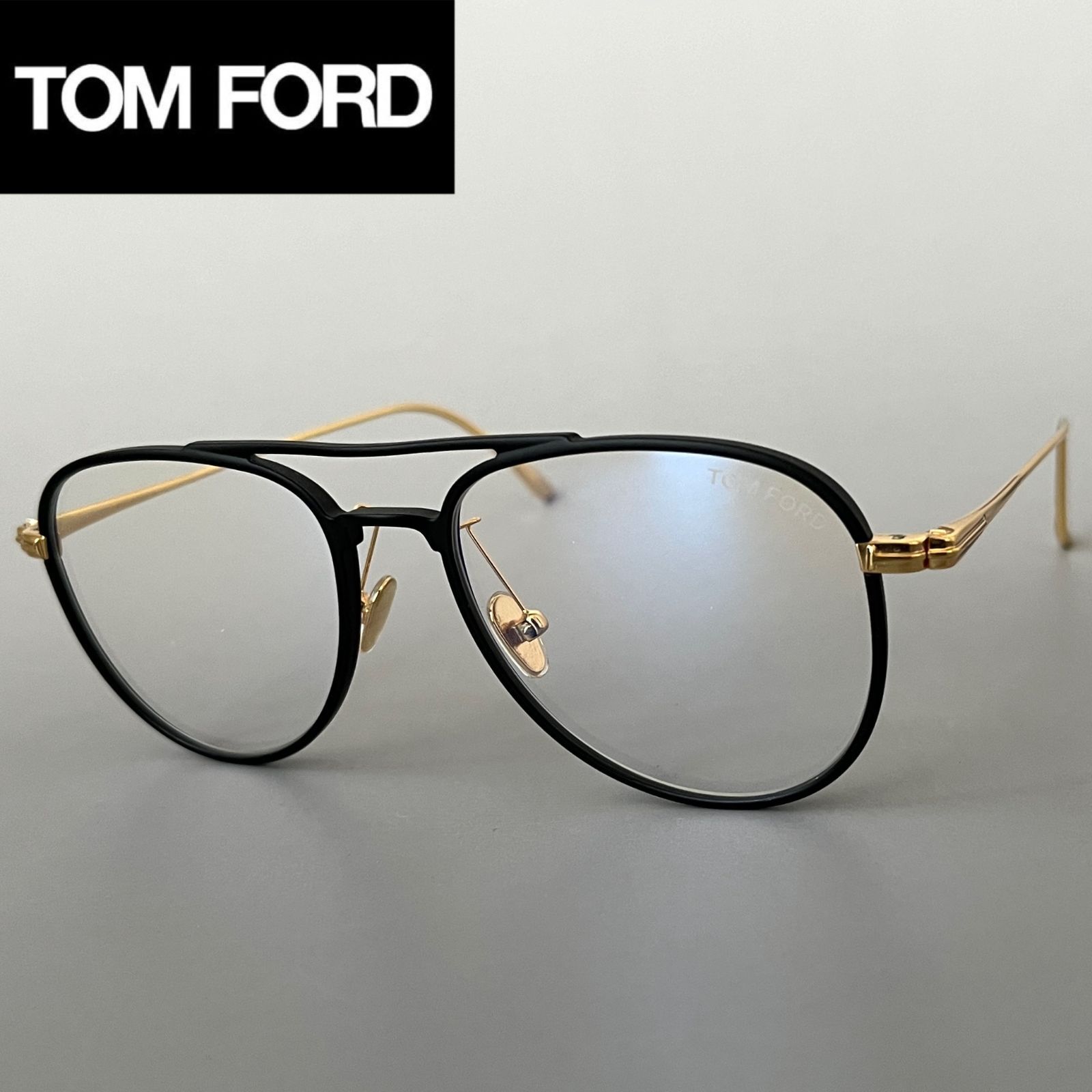 トムフォード ティアドロップ メガネ TOM FORD メンズ レディース 新品 ブルーライトカット ブラック ゴールド 黒 金 眼鏡 メタル -  メルカリ