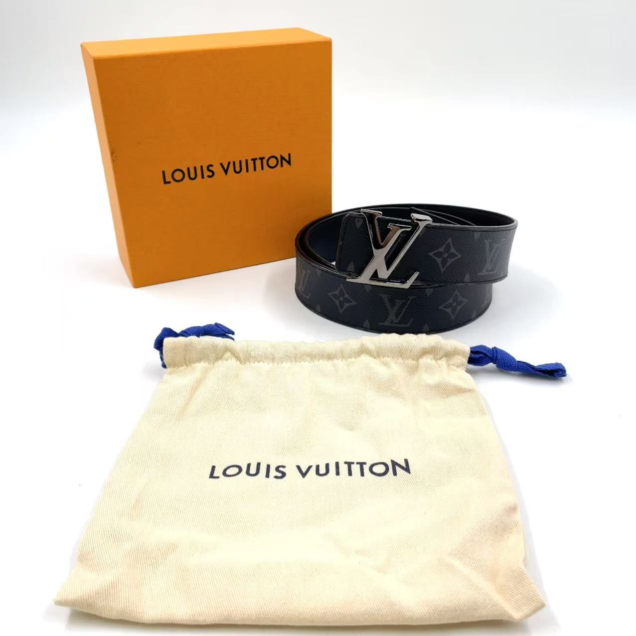 LOUIS VUITTON モノグラム リバーシブル レザー×PVC ブラック