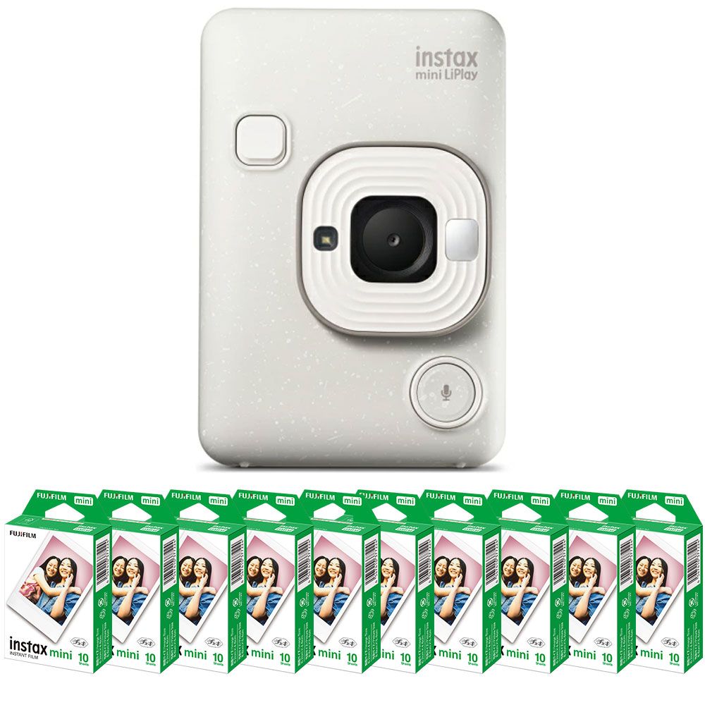 フィルム100枚付 富士フィルム チェキリプレイC ホワイト チェキカメラ INS LIPLAY C WHITE VN