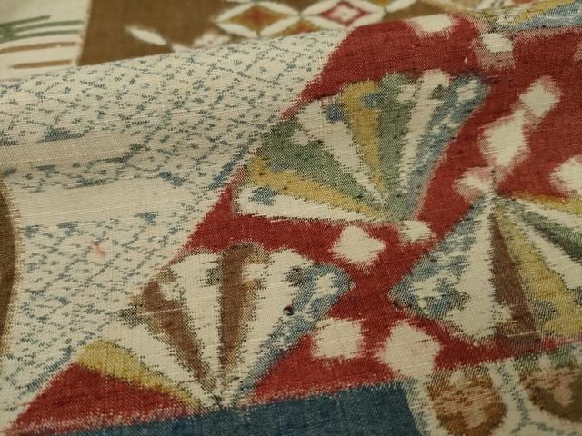 平和屋着物○小千谷紬 市松吉祥文 正絹 逸品 未使用 AAAX6959ck - メルカリ