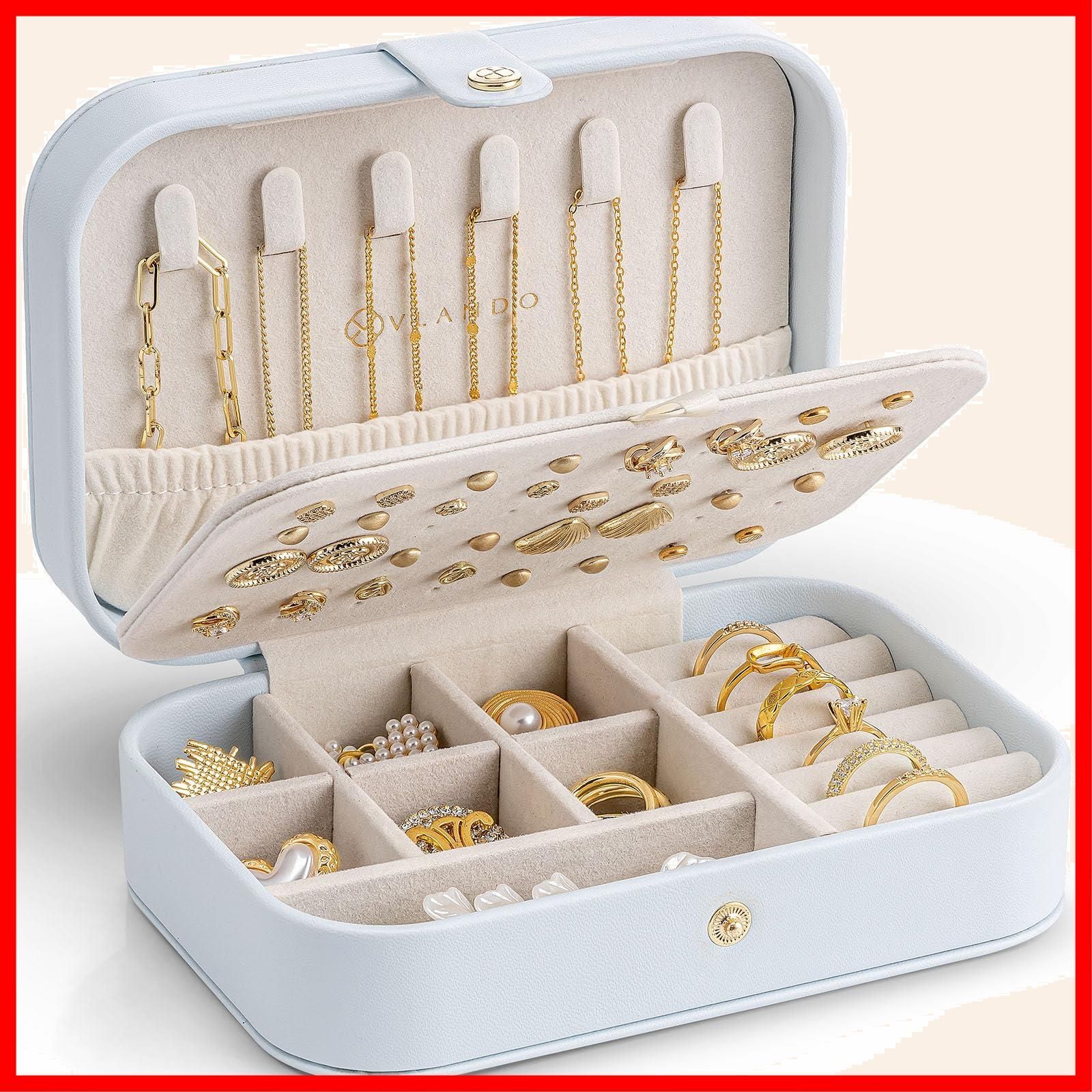 Vlando ジュエリーボックス 携帯用 コンパクト アクセサリー