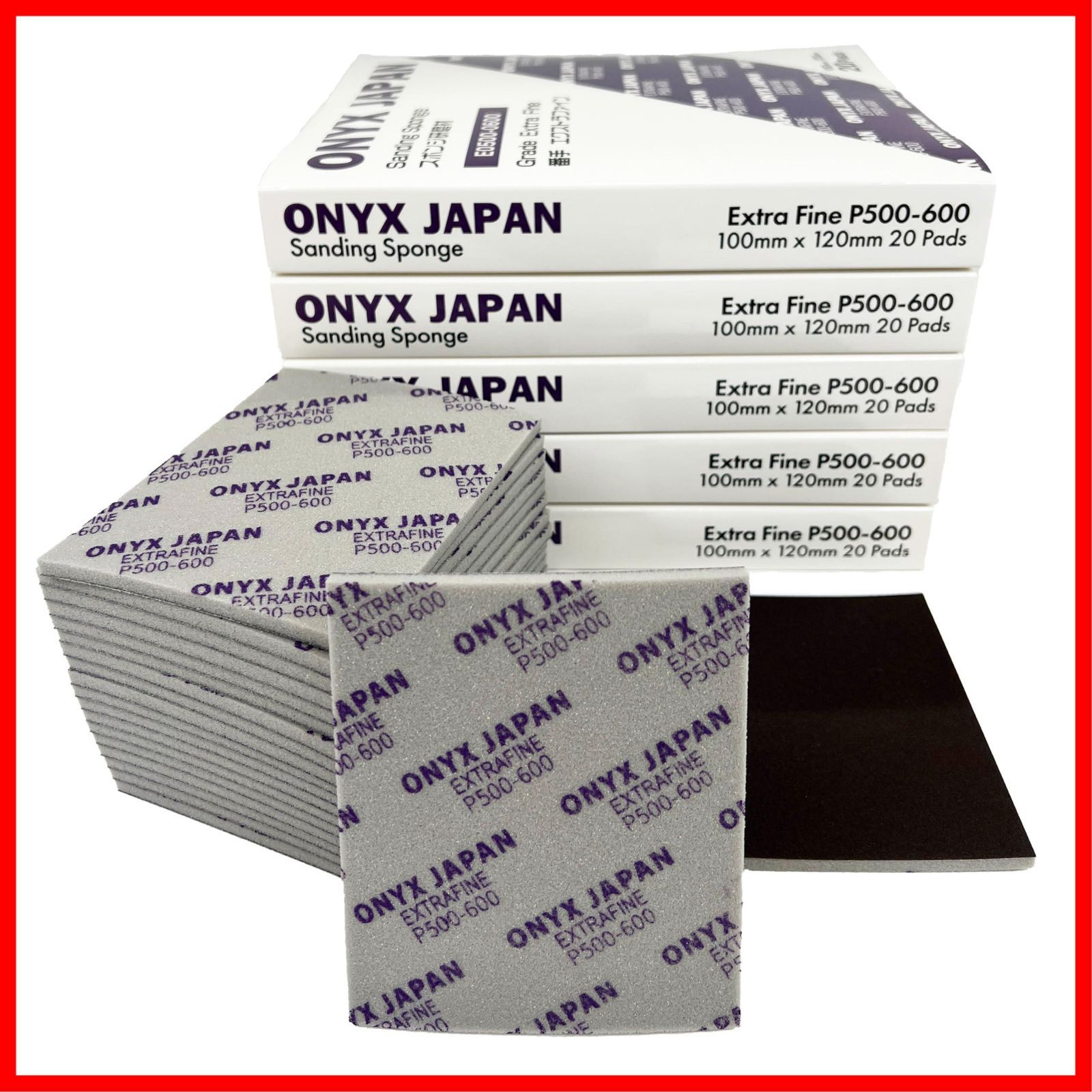 サンディングスポンジ 研磨材 サンドペーパー JAPAN 20枚セット ExtraFine ONYX P500-600相当
