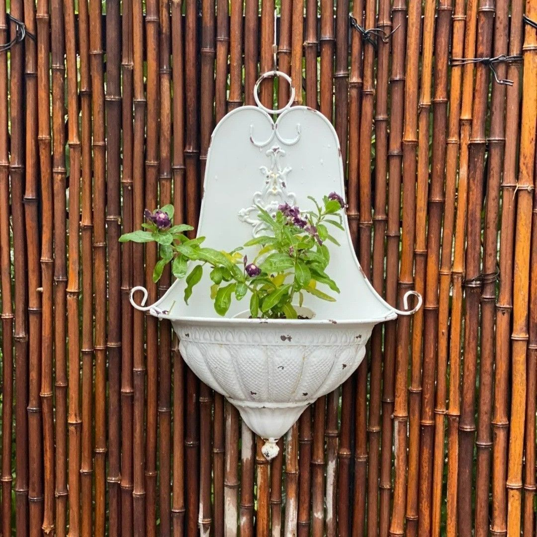 イギリス アンティーク 鉄製 シャビー 吊りプランター 壁掛け