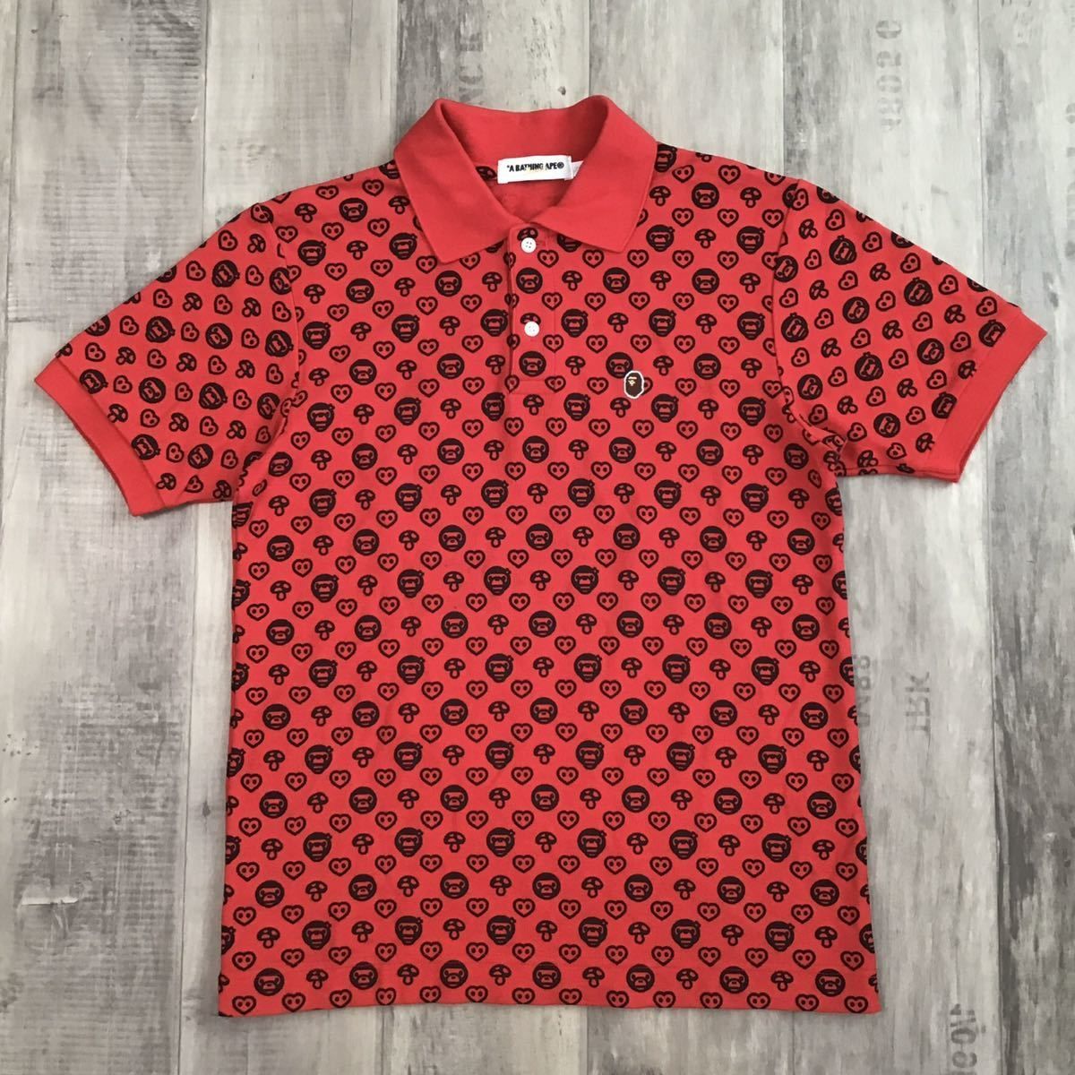 希少　A BATHING APE マイロ モノグラム ロゴ ポロシャツ マイロ モノグラム ポロシャツ Sサイズ a bathing ape BAPE baby