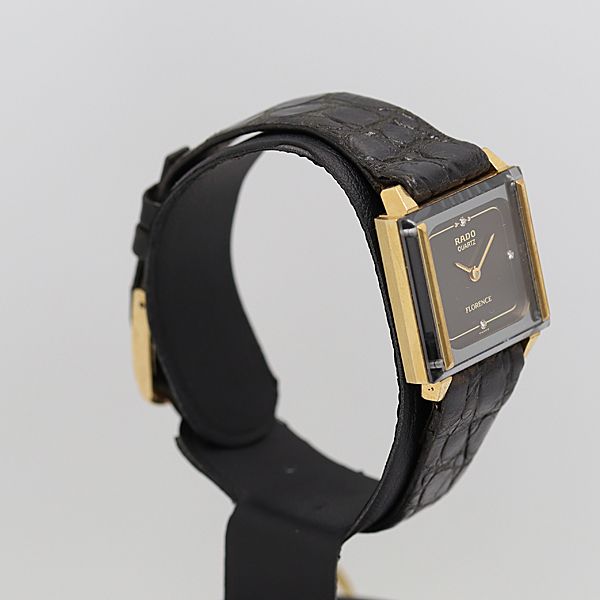 デッドストック級 ラドー フローレンス 黒文字盤 QZ レディース腕時計