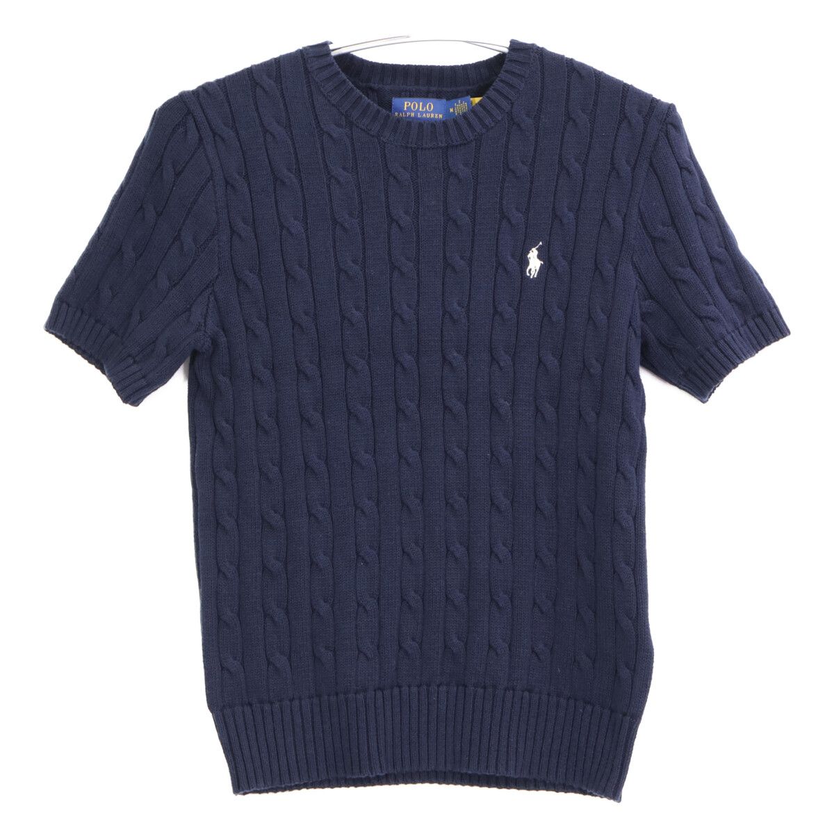 POLO RALPH LAUREN ポロ ラルフローレン 正規 ホワイトミニポニー 半袖ケーブルニット M