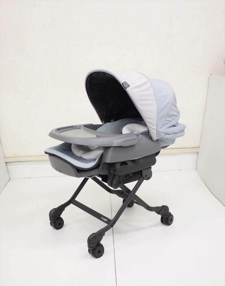 ネムリラAT BEDi Long スリープシェル EG ミンティブルーBL コンビ 電動ハイローチェア 新生児OK クリーニング済み B3330229