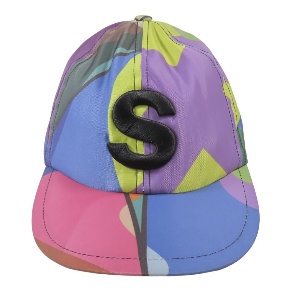 21AW sacai サカイ × KAWS カウズ キャップ 野球帽 帽子 Sロゴ ナイロン マルチカラー メンズ レディース 古着