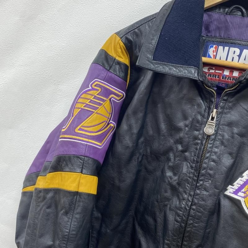 VINTAGE ヴィンテージ ジャケット、上着 レザージャケット G-III CARL BANKS 90's NBA レイカーズ LAKERS  スタジャン アワード L