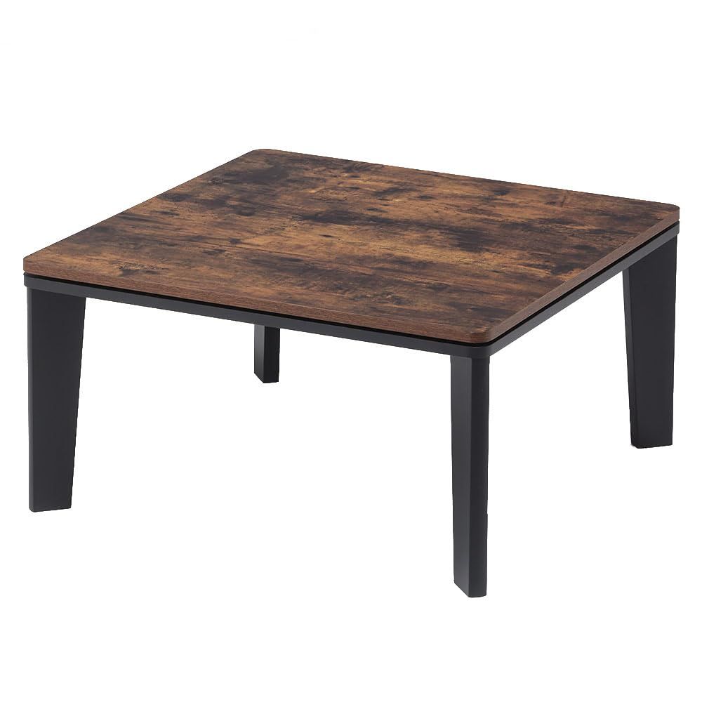 こたつ机 正方形 70×70 一人用こたつ 一人暮らし インテリア コンパクト 天面 テーブル カジュアル 一人用 暖房器具 季節家電 こたつ メーカー製ヒーターシンプル ヴィンテージウッド MAXZEN JOT-K7070-VW