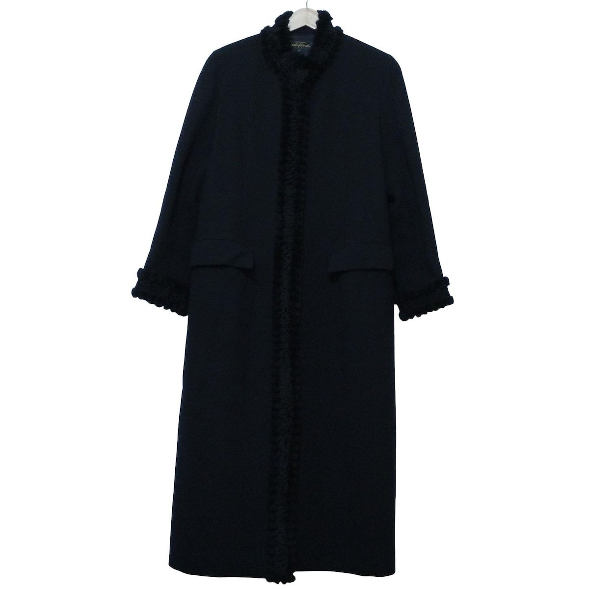 JUNKO KOSHINO コシノジュンコ コート サイズ11 M レディース - 黒 長袖|肩パッド|ロング丈|冬