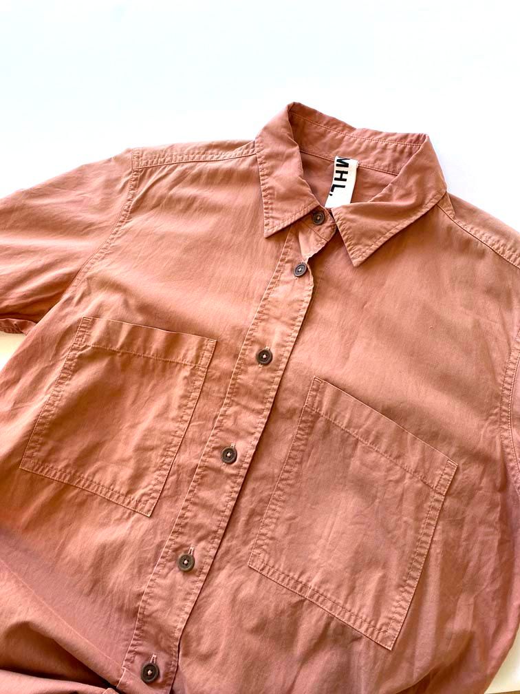 MHL. エムエイチエル　マーガレットハウエル　シャツワンピース　ベージュ MHL マーガレットハウエル シャツワンピース コットン ベージュ