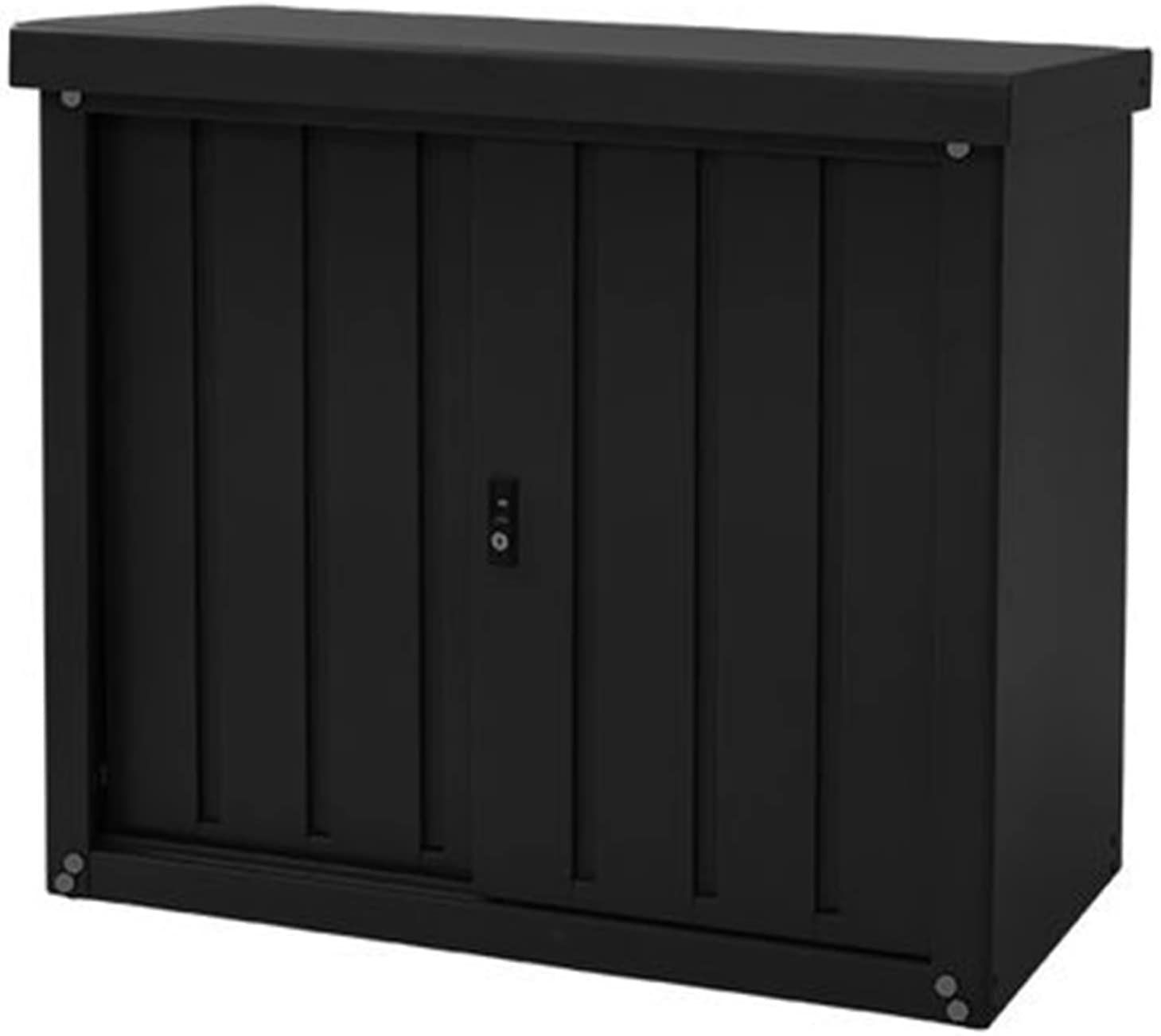 物置 屋外 おしゃれ 小型 幅90奥行45高さ84 DSSB-098 スチール収納庫 スチール物置 物置き 大容量 倉庫ガーデンマスター ブラック