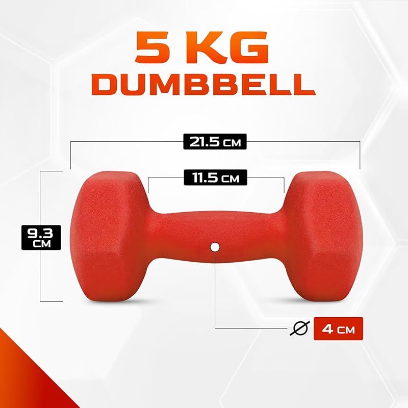 イエスフォーオール Yes4All ダンベル 2個組 レッド 5kg ネオプレン ハンドウェイト筋力トレーニング ホームジムフィットネス用 日本正規輸入品 YJ9U 0