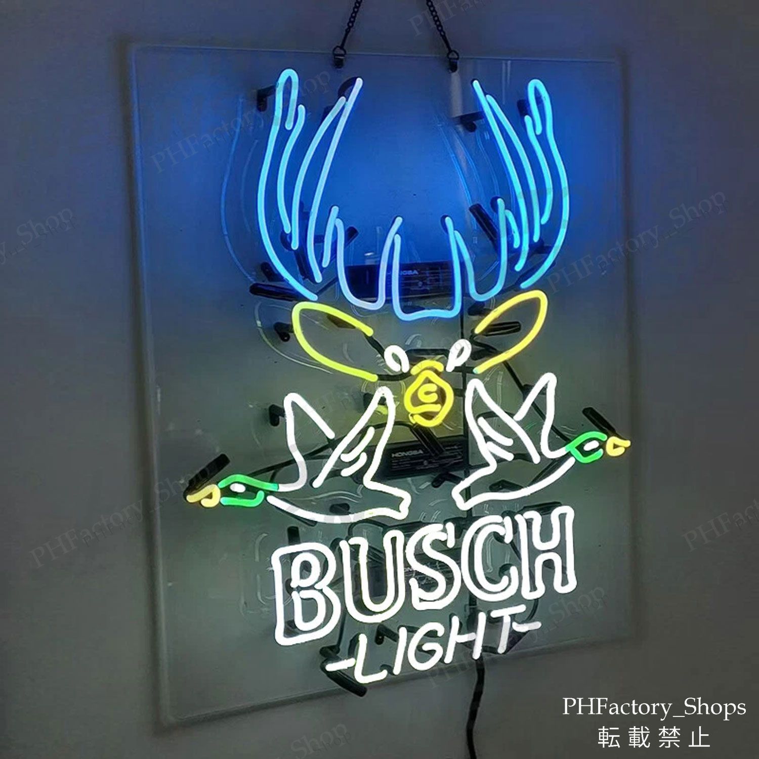ネオン管 BUSCH LIGHT ネオンサイン ヘラジカ 室内装飾 BEER BAR 店舗 ネオン看板 アメリカン雑貨 プレゼント 装飾 60x50cm A246
