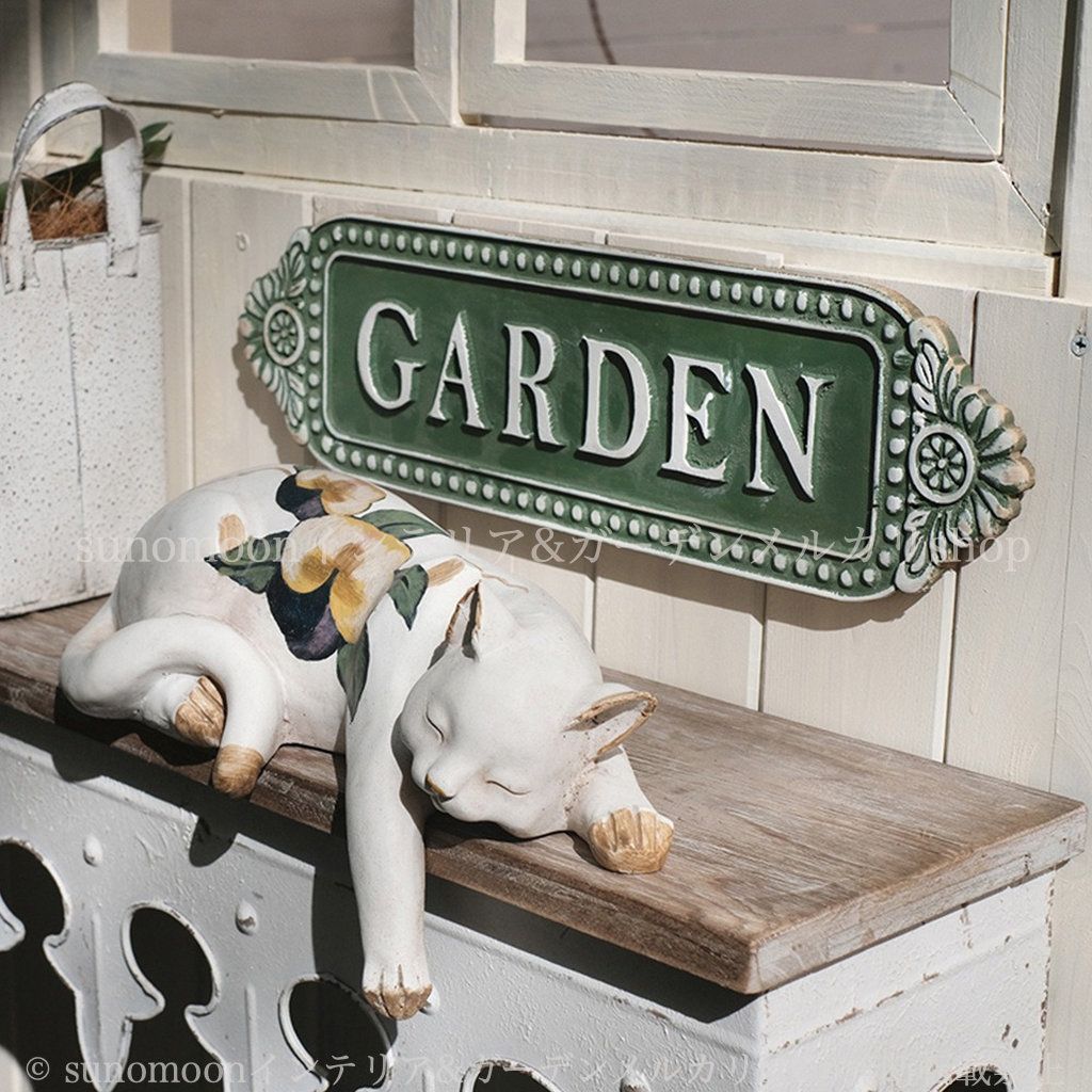 グリーン 庭の装飾 お洒落 シャビーシック 8-14 GARDEN 雑貨 ヨーロッパ風 ガーデンサイン 無垢材 ガーデニング インテリア ガーデン おしゃれ ガーデンインテリア 看板 ヴィンテージ調 シャビー加工 ガーデン雑貨